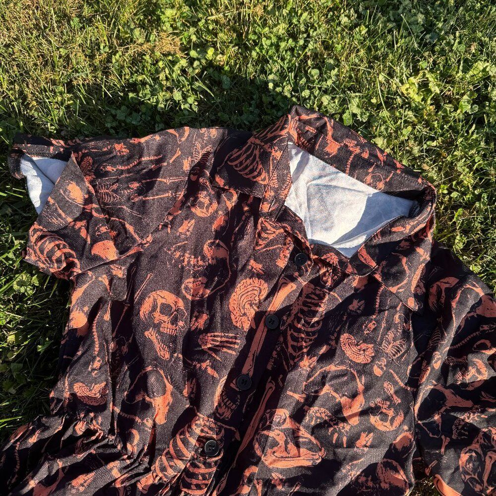 Midi Orange Skeleton Dress
